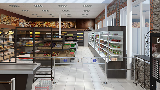 Дизайн продуктового минимаркета (г. Краснодар)